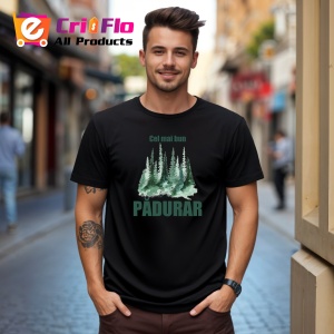 Tricou Cel Mai Bun Padurar Natura, din bumbac 100%, tricou negru, Dama | Barbat