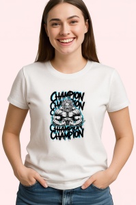 Tricou Champion Muschi Text Repetitiv, Copii | Dama | Barbat - Img 3