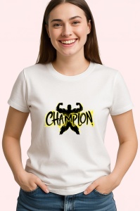 Tricou Champion Silueta Galben Negru, Copii | Dama | Barbat - Img 4