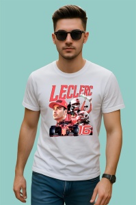 Tricou Charles Leclerc Masina Si Trofeu Echipa Ferrari Formula 1, Copii | Dama | Barbat - Img 2