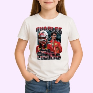 Tricou Charles Leclerc Portret Dublu Ferrari Formula 1, Copii | Dama | Barbat - Img 3
