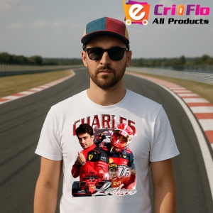 Tricou Charles Leclerc Portret Formula 1 Costum Ferrari, Copii | Dama | Barbat - Img 4