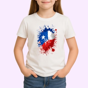 Tricou Chile Steag Splash Art, Copii | Dama | Barbat - Img 3