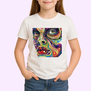 Tricou Chip uman cu contururi colorate abstracte Copii | Dama | Barbat - Img 3