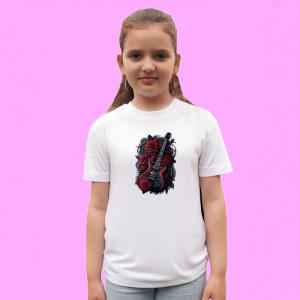 Tricou Chitara Flori Trandafiri Rock, Copii | Dama | Barbat - Img 3