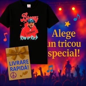 Tricou Chris Brown - King of R&B Red, muzica Hip-Hop / Trap, Dama | Barbat | Copii, Culoare Negru - Img 15