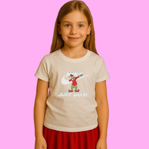 Tricou Christmas Logo Dabbing Grinch, din bumbac 100%, tricou alb, Copii | Dama | Barbat - Img 2