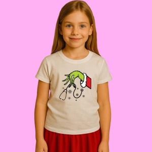 Tricou Christmas Nurse Grinch Santa Vibe, din bumbac 100%, tricou alb, Copii | Dama | Barbat - Img 2