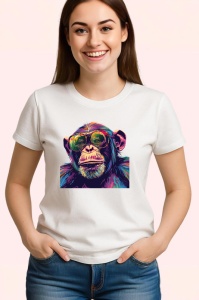 Tricou Cimpanzeu cu ochelari reflectand natura Copii | Dama | Barbat - Img 3