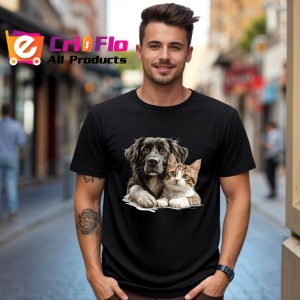 Tricou Ciobanesc Romanesc si pisica roscata legatura calda Copii | Dama | Barbat, negru - Img 5