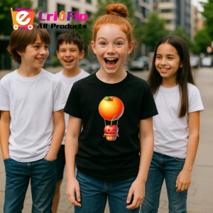 Tricou Cireasa de vara amuzanta cu baloul cu aer, Fructe, Copii | Dama, culoare negru - Img 5