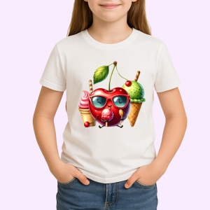 Tricou Cireasa de vara amuzanta inghetata, Fructe, Copii | Dama