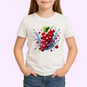 Tricou Coacaze rosii in val acvatic, Fructe, Copii | Dama