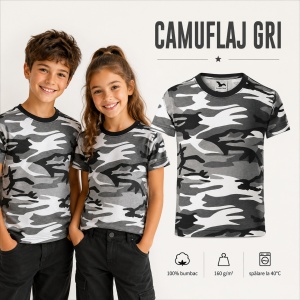 Tricou copii camuflaj Malfini 149 – 100% bumbac, unisex, fete și băieți - Img 14
