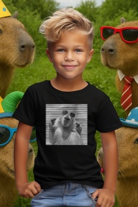 Tricou copii Capybara - Cute selfie - Img 5