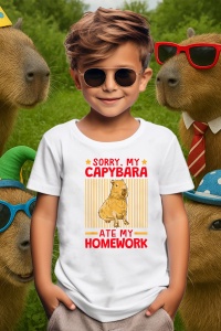 Tricou copii Capybara - Scuze capybara mi-a mancat tema - Img 3