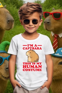 Tricou copii Capybara - Sunt un capybara iar acesta este costumul meu de om - Img 1