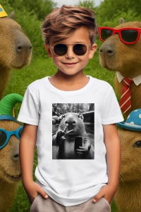 Tricou copii Capybara - trendy selfie - Img 3