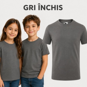 Tricou Copii Clasic Basic Kids, Băiat/Fată, Bumbac 100% Confortabil, 160 g/m², Mărimi 4–12 ani - Img 22