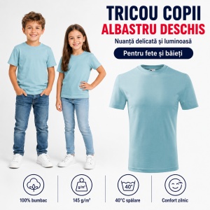 Tricou Copii Classic New Malfini – 100% Bumbac, Mânecă Scurtă, Fete și Băieți, 18 Culori - Img 12