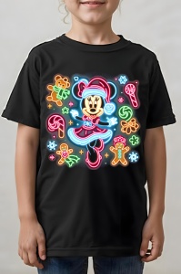 Tricou copii craciun - NEON CHRISTMAS DANCING MINNIE - tricou, copii, craciun, personaje