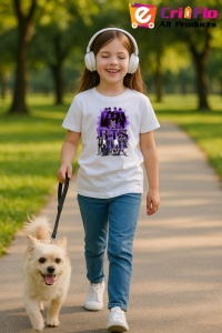 Tricou copii cu formatia BTS 8 , din bumbac 100% - Img 8