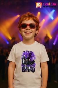 Tricou copii cu formatia BTS , din bumbac 100% - Img 9