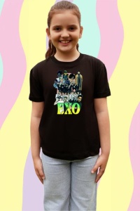 Tricou copii cu formatia EXO 2 , din bumbac 100% - Img 4