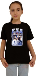 Tricou copii cu formatia EXO 9 , din bumbac 100% - Img 2