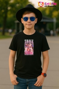 Tricou copii cu formatia TWICE , din bumbac 100% - Img 5