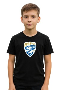 Tricou copii cu logo stema Brescia calcio Italia, din bumbac 100% - Img 2