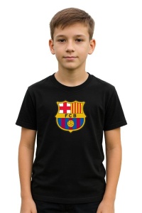 Tricou copii cu logo stema FCB Spania, din bumbac 100% - Img 2