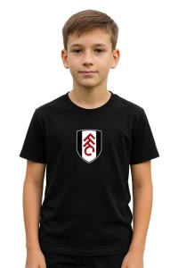 Tricou copii cu logo stema Fulham FC Anglia, din bumbac 100% - Img 2