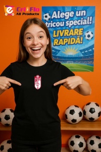 Tricou copii cu logo stema Granada CF Spania, din bumbac 100% - Img 6