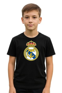 Tricou copii cu logo stema Real Madrid CF Spania, din bumbac 100% - Img 2