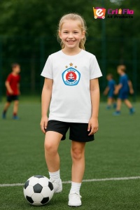 Tricou copii cu logo stema SK Slovan Bratislava Slovacia, din bumbac 100%