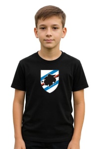 Tricou copii cu logo stema UC Sampdoria Italia, din bumbac 100% - Img 2