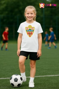 Tricou copii cu logo stema UD Almeria Spania, din bumbac 100% - Img 7