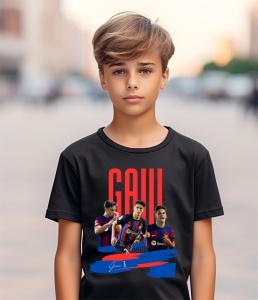 Tricou copii din bumbac 100%, personalizat cu fotbalistul Gavi - Cadou - Img 3