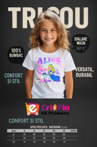 Tricou Copii din bumbac 100%, personalizat cu personajul Alice - Img 4