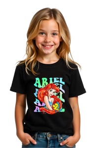 Tricou Copii din bumbac 100%, personalizat cu personajul Ariel - Img 2
