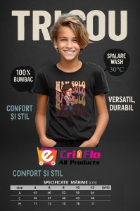 Tricou Copii din bumbac 100%, personalizat cu personajul Han Solo - Img 9