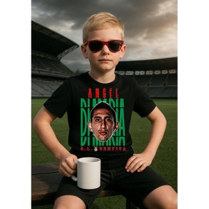 Tricou Copii din bumbac cu fotbalistul Angel Fabian Di Maria Hernandez-SL Benfica - Img 3