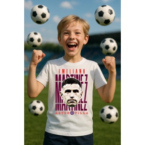 Tricou Copii din bumbac cu fotbalistul Emiliano Martinez-Aston Villa - Img 6