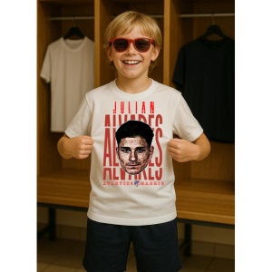 Tricou Copii din bumbac cu fotbalistul Julian Alvarez-Manchester City - Img 3