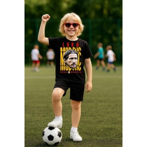 Tricou Copii din bumbac cu fotbalistul Luka Modric-Real Madrid - Img 5