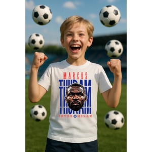 Tricou Copii din bumbac cu fotbalistul Marcus Lilian Thuram-Ulien-Inter Milano - Img 2