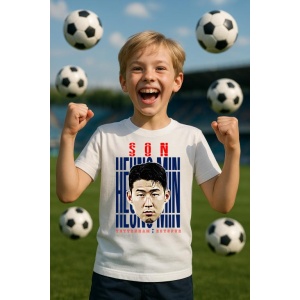 Tricou Copii din bumbac cu fotbalistul Son Heung-min-Tottenham Hotspur - Img 6