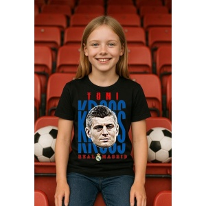 Tricou Copii din bumbac cu fotbalistul Toni Kroos-Real Madrid - Img 4