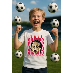 Tricou Copii din bumbac cu fotbalistul Xavi Quentin Shay Simons-RB Leipzig (imprumut de la PSG) - Img 6